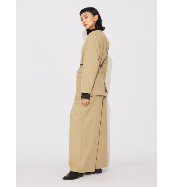 MIDIUMISOLID「MIDIUMISOLID for Ladies ベルト付きノーカラージャケット」|ノーカラージャケット|