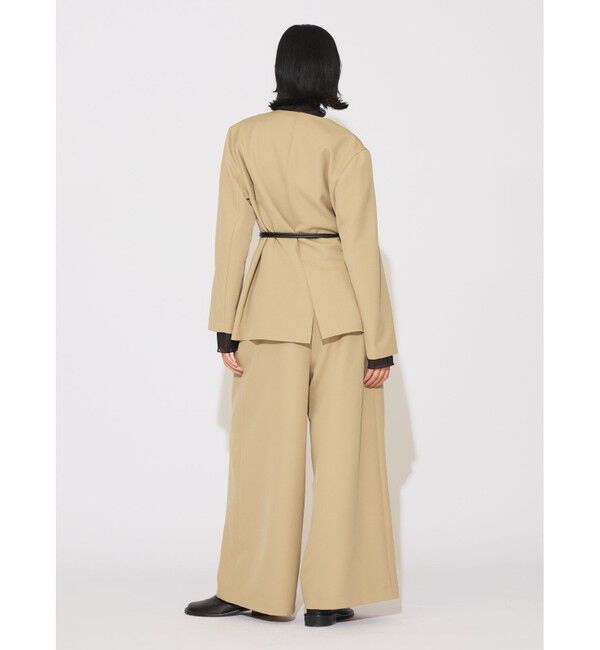 MIDIUMISOLID「MIDIUMISOLID for Ladies ベルト付きノーカラージャケット」|ノーカラージャケット|