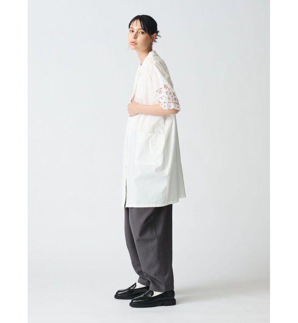 mizuiro ind「mizuiro ind バテンレースワイドシャツワンピース」|ワンピース|