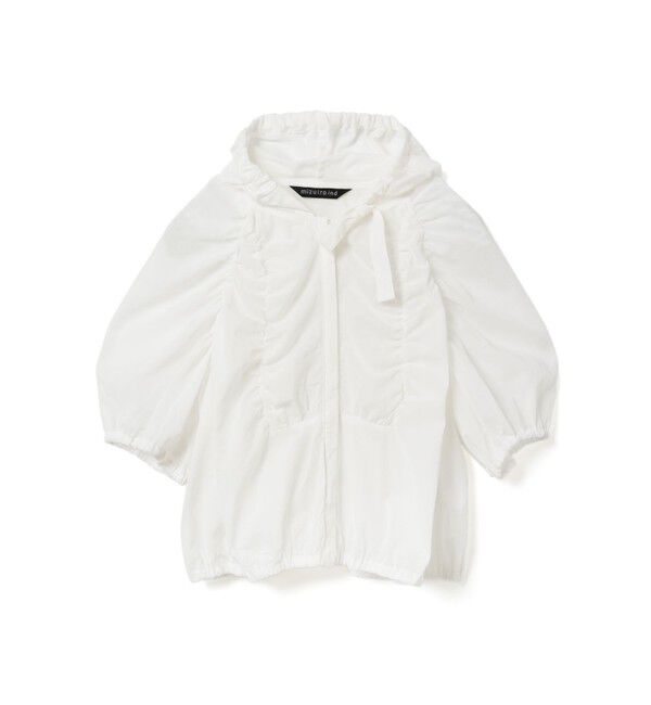 mizuiro ind「mizuiro ind ギャザーフード付きシャツ」|シャツ・ブラウス|オフホワイト