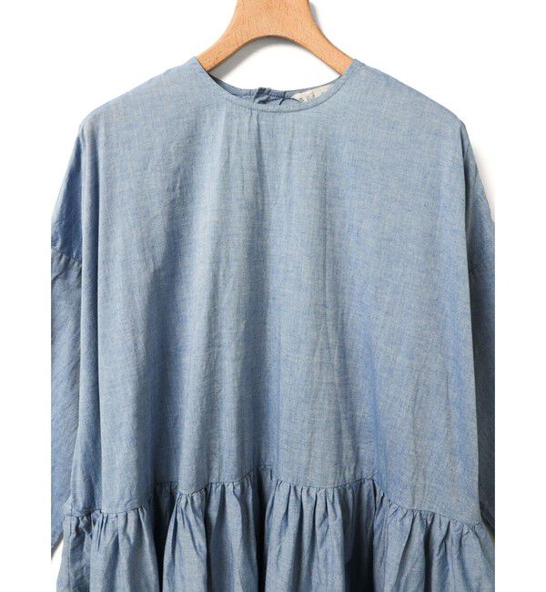 MidiUmi「MidiUmi シャンブレーギャザーワンピース」|ワンピース|