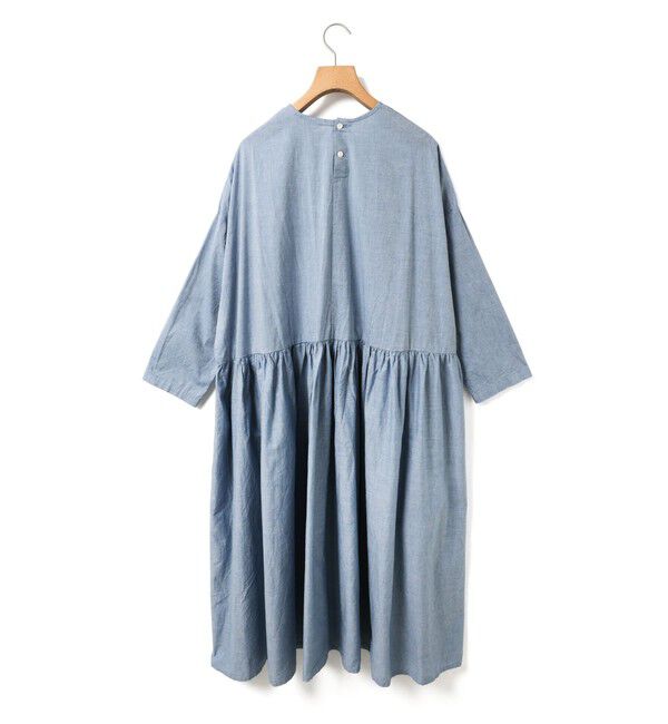 MidiUmi「MidiUmi シャンブレーギャザーワンピース」|ワンピース|