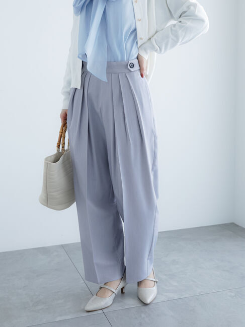 Te chichi「サイドボタンタックバレルパンツ」|その他|グレー
