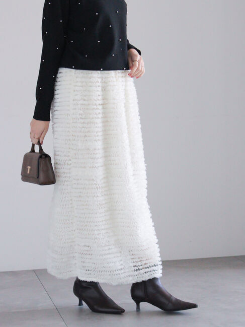 Te chichi「フリンジフリルチュールタイトスカート」|スカート|