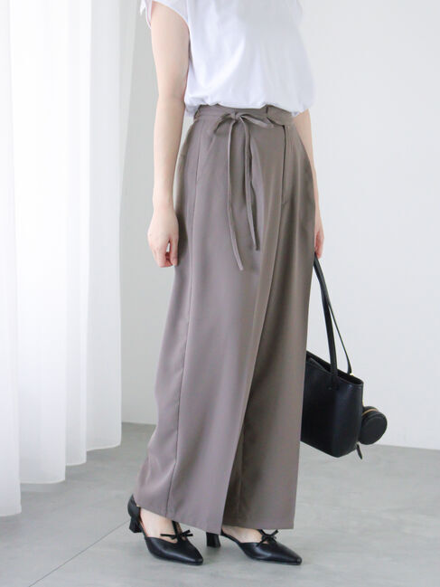 Te chichi TERRASSE「サイドリボンタックパンツ」|その他|グレー