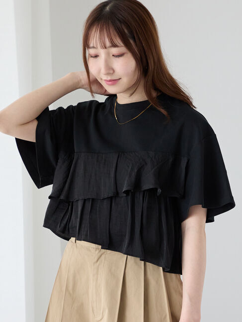 Te chichi TERRASSE「フリルドッキング半袖トップス」|その他|