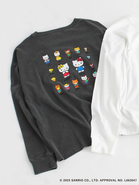 Te chichi TERRASSE「【HELLO KITTY】プリントロングTシャツ」|Tシャツ・カットソー|チャコールグレー