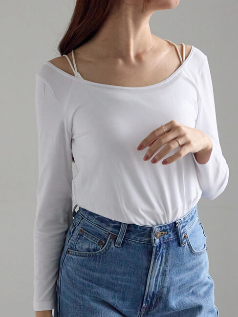 Te chichi「ヘルスヒートインナー(バレエネック)」|Tシャツ・カットソー|オフホワイト