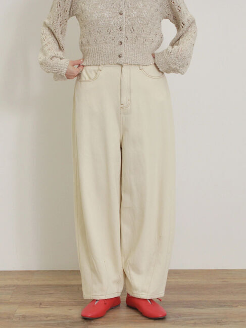 Samansa Mos2「【M/Lサイズ】コクーンデニムパンツ」|その他|イエロー