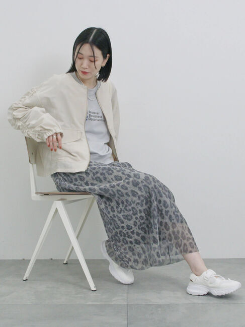 Samansa Mos2 blue「ラメプリーツアソート柄スカート」|スカート|