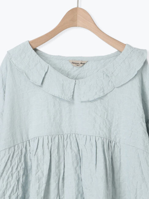 Samansa Mos2「襟フリルVネックチュニック」|シャツ・ブラウス|