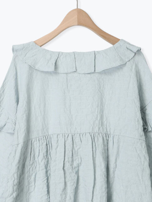 Samansa Mos2「襟フリルVネックチュニック」|シャツ・ブラウス|