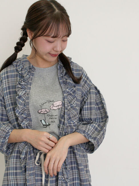 Samansa Mos2「【Cross&times;Linen】フリルブラウス」|シャツ・ブラウス|