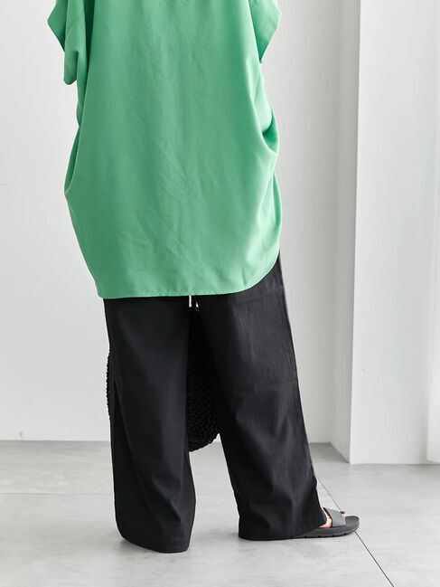 Samansa Mos2 blue「【接触冷感】ワイドイージーパンツ」|その他|