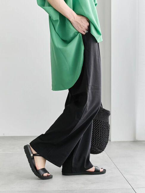 Samansa Mos2 blue「【接触冷感】ワイドイージーパンツ」|その他|