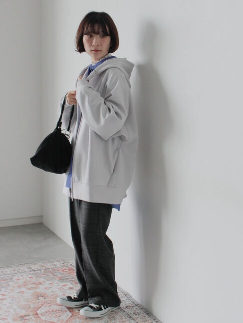 Samansa Mos2 blue「ダンボールジップパーカー」|Tシャツ・カットソー|