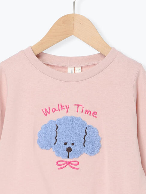 Samansa Mos2 Lagom「イヌさがら刺繍裾フリルロンT」|Tシャツ・カットソー|