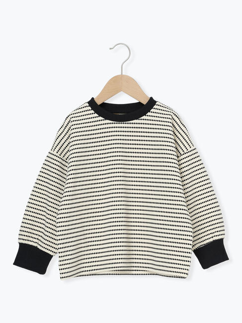 Samansa Mos2 Lagom「ボーダージャカードプルオーバー」|Tシャツ・カットソー|ブラック