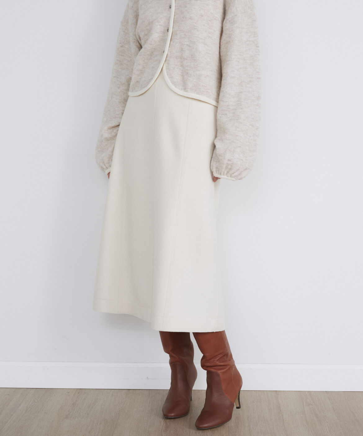 INED「《大きいサイズ》 Aラインミディスカート」|フレア|