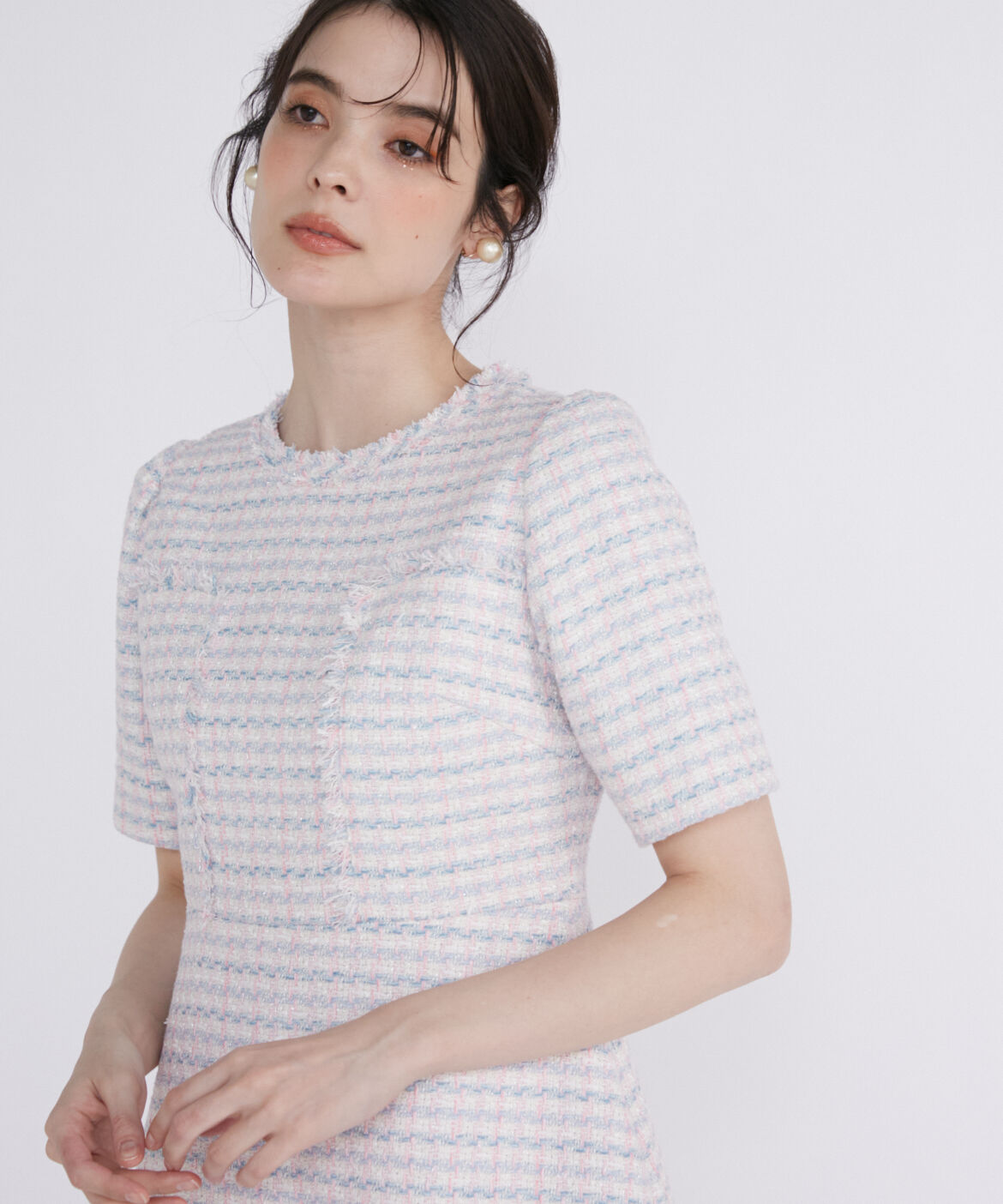 Maglie le cassetto「《M Maglie le cassetto》ファンシーツイードワンピース《Linton Tweeds》」|ワンピース|