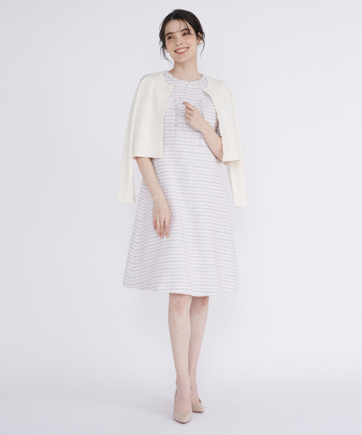 Maglie le cassetto「《M Maglie le cassetto》ファンシーツイードワンピース《Linton Tweeds》」|ワンピース|