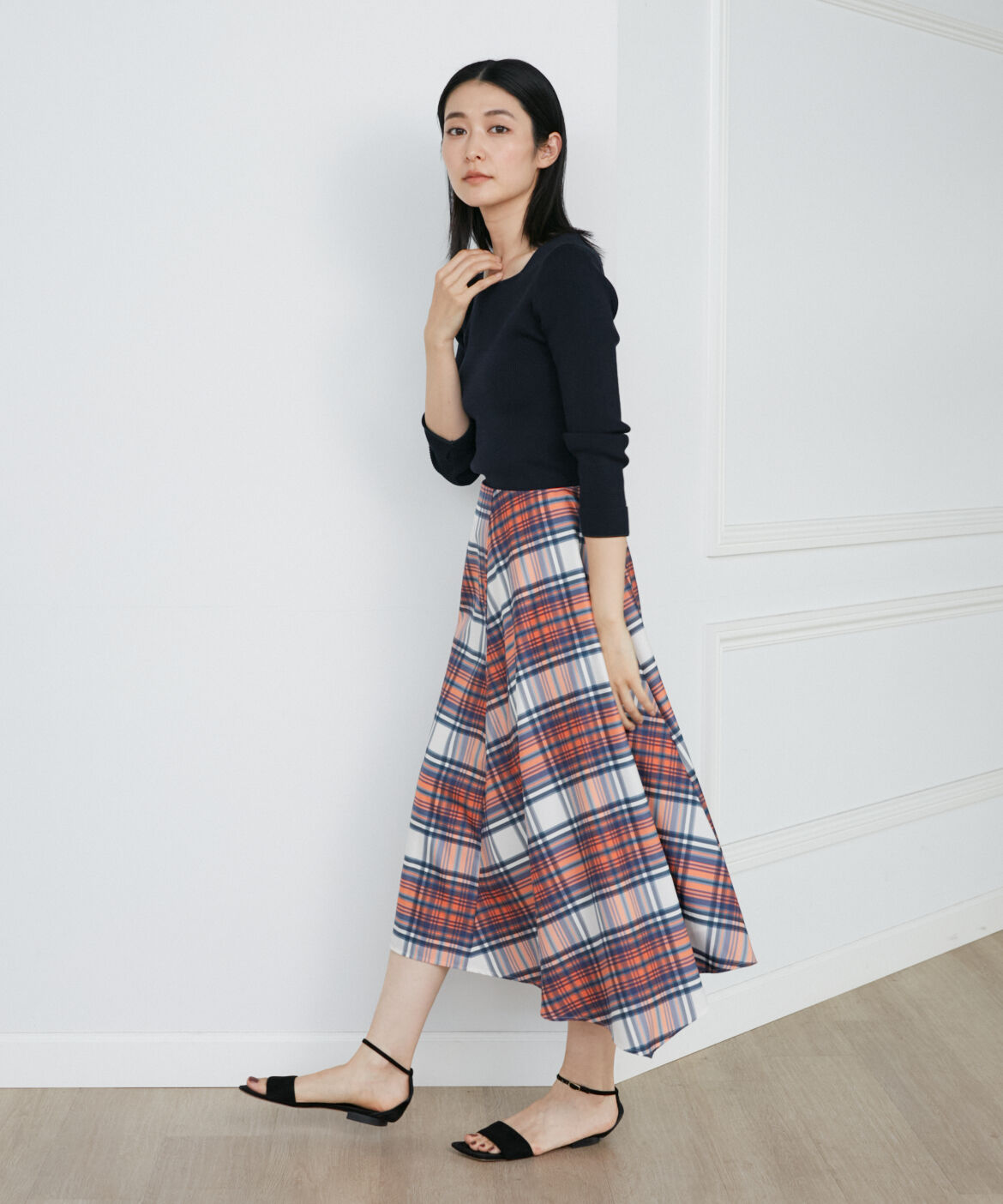 INED「スクエアネックリブニット」|ニット・セーター|