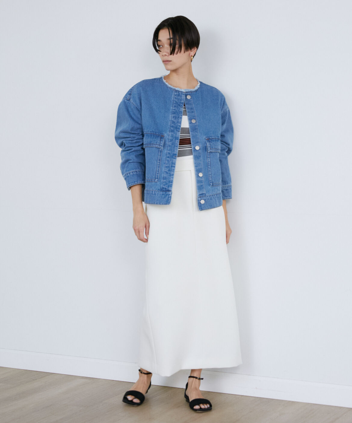 INED「スクエアネックリブニット」|ニット・セーター|