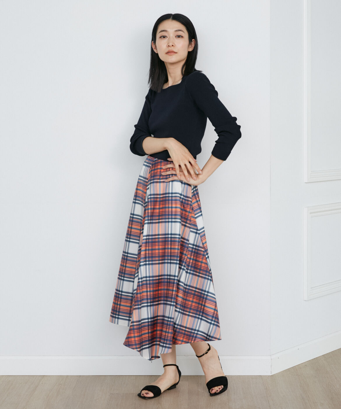 INED「スクエアネックリブニット」|ニット・セーター|