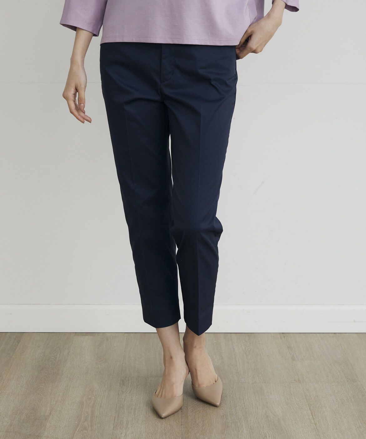 7-IDconcept.「《大きいサイズ》 コットンポリエステルストレッチベーシックパンツ」|その他|ネイビー