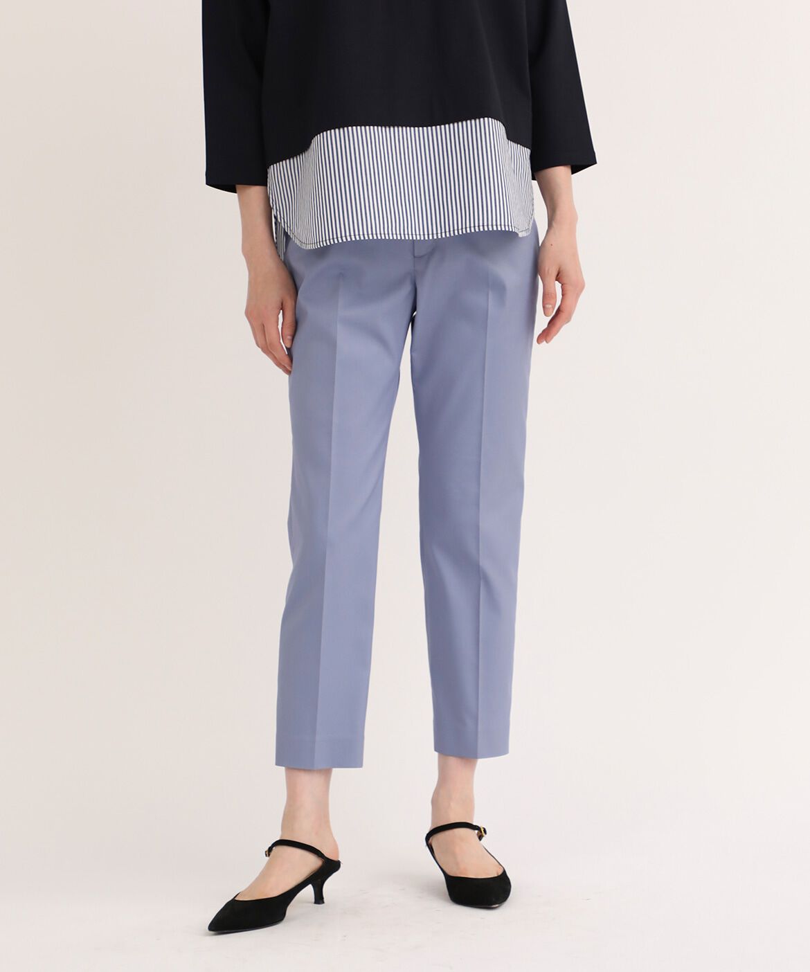 7-IDconcept.「《大きいサイズ》 コットンポリエステルストレッチベーシックパンツ」|その他|ブルー1