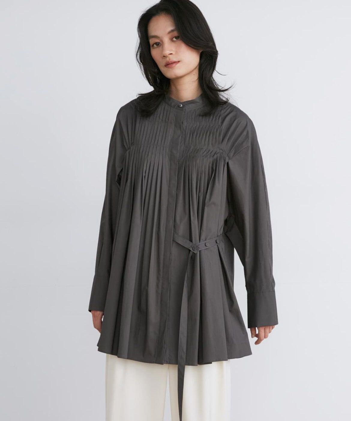 INED「2WAYタックシャツ《la veille by SUPERIOR CLOSET》」|シャツ・ブラウス|チャコールグ 3