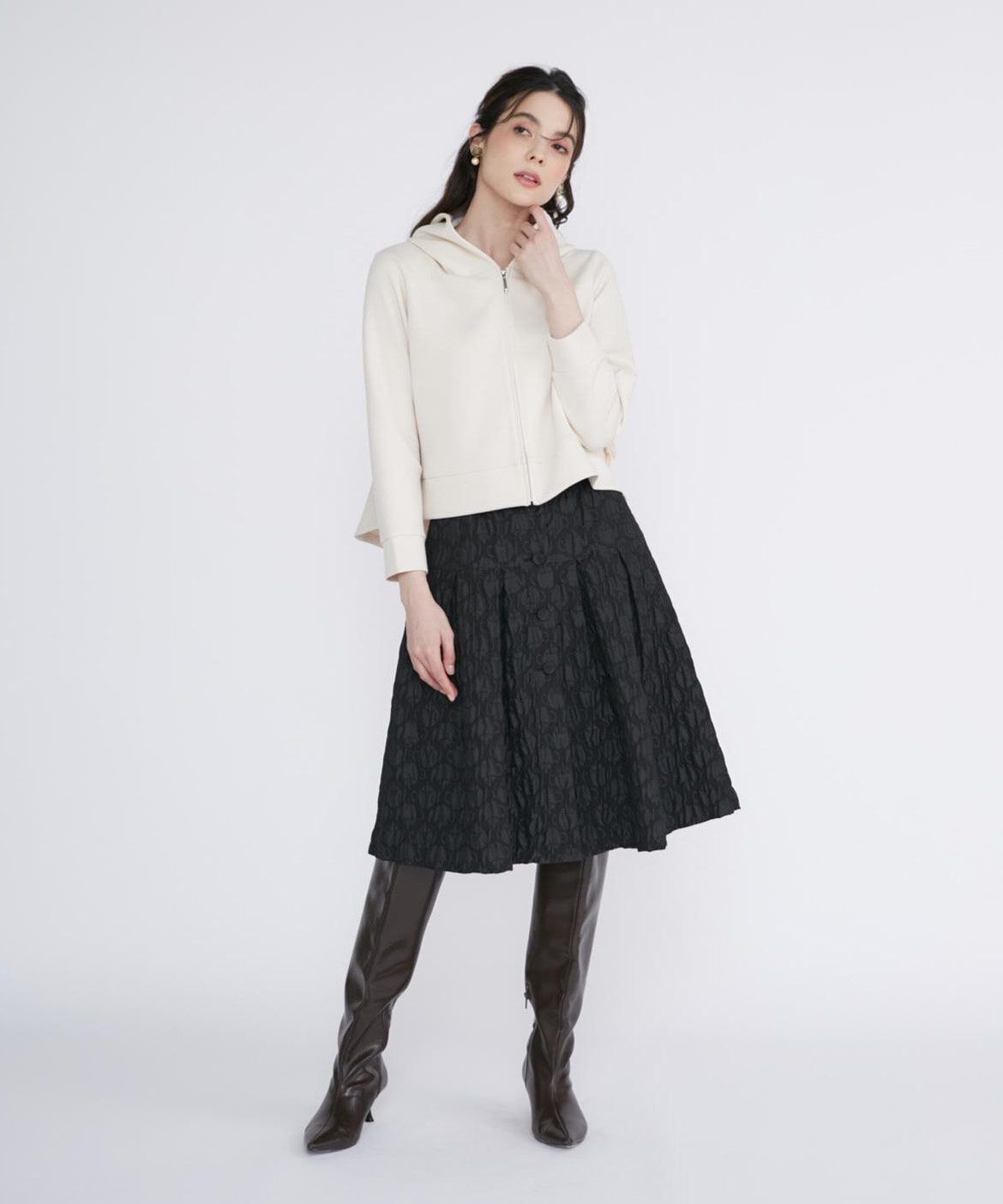 Maglie le cassetto「《大きいサイズ》サイドフリルパーカー」|パーカー|