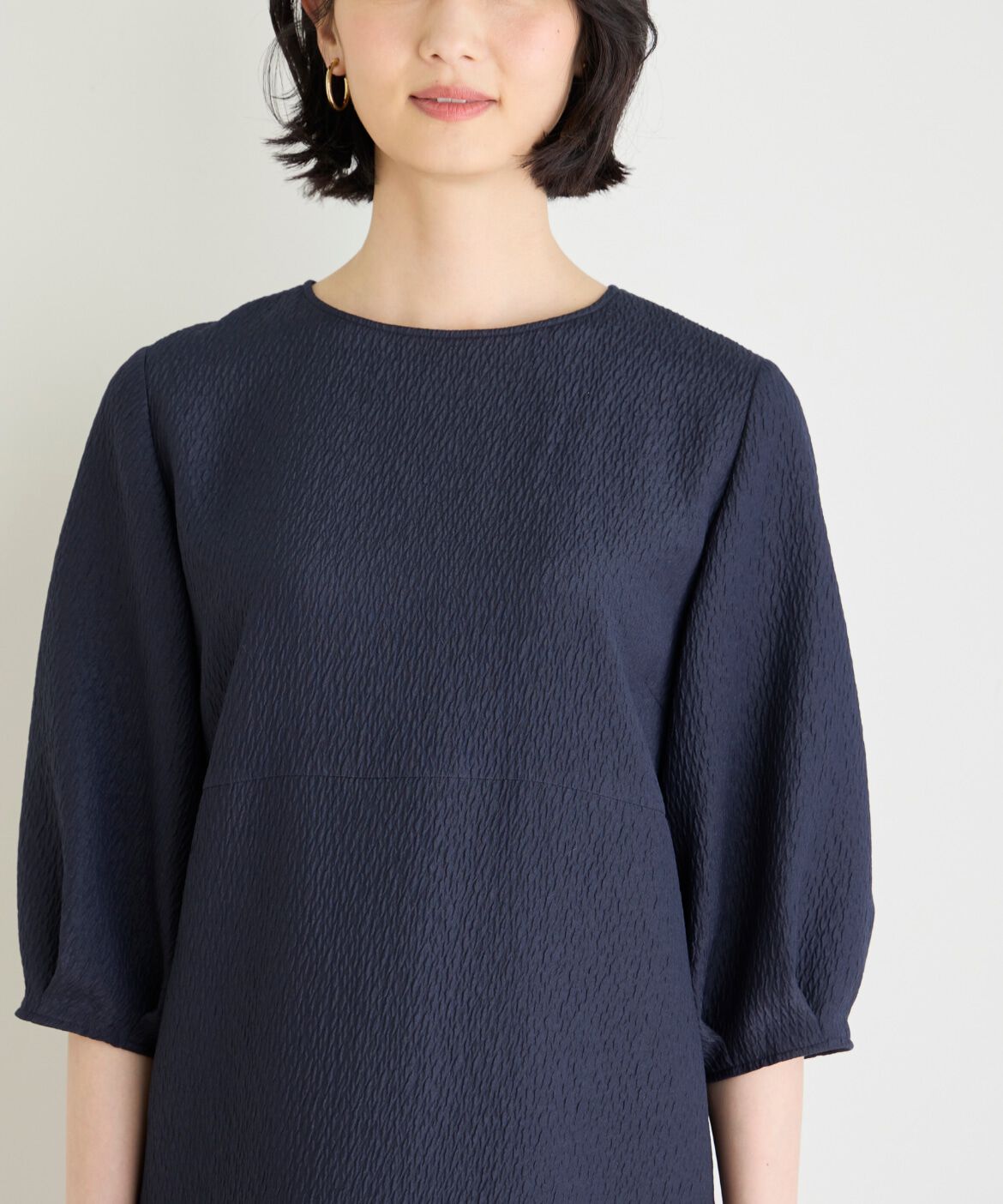 7-IDconcept.「《大きいサイズ》フクレジャカードワンピース」|ワンピース|