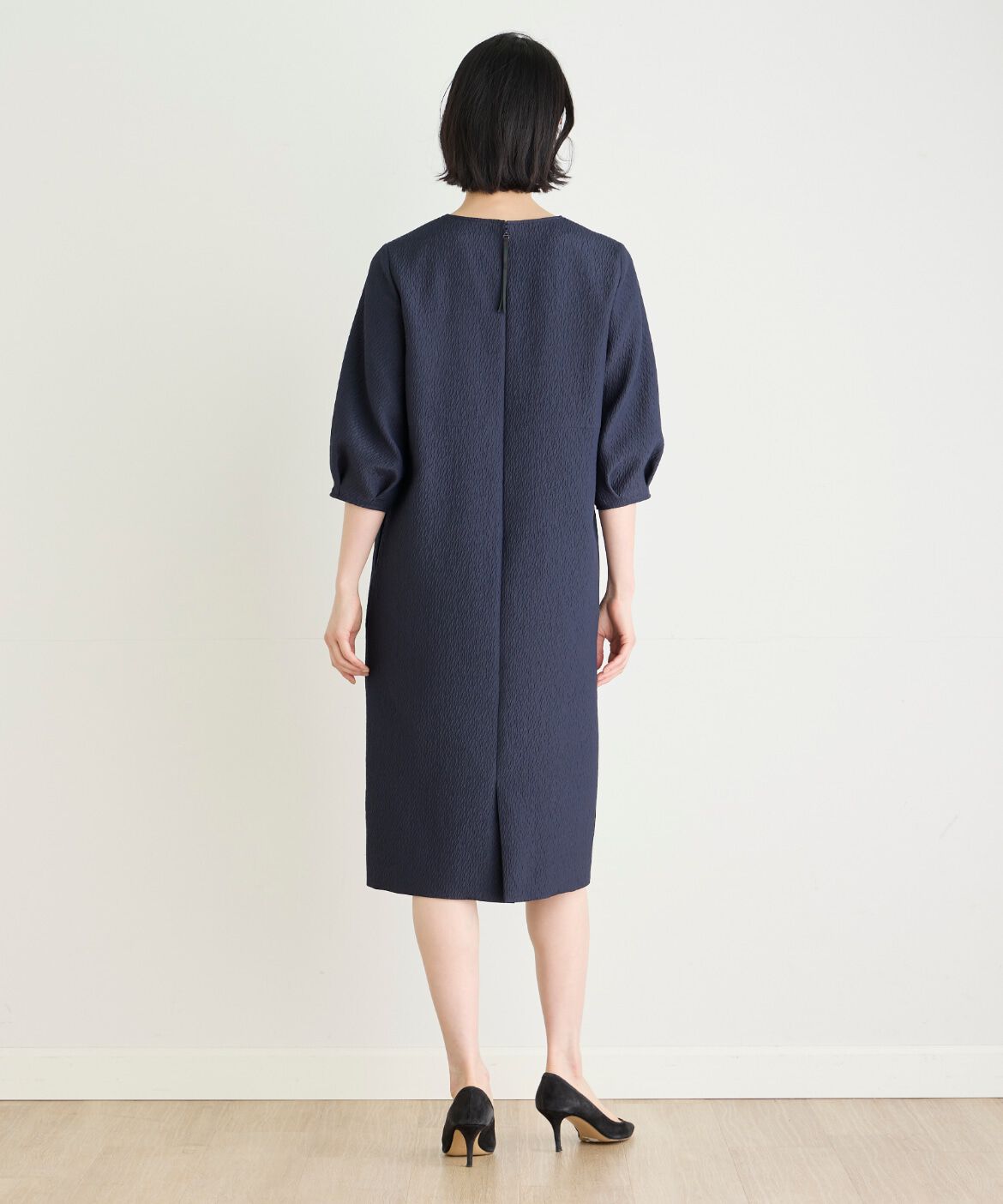 7-IDconcept.「《大きいサイズ》フクレジャカードワンピース」|ワンピース|