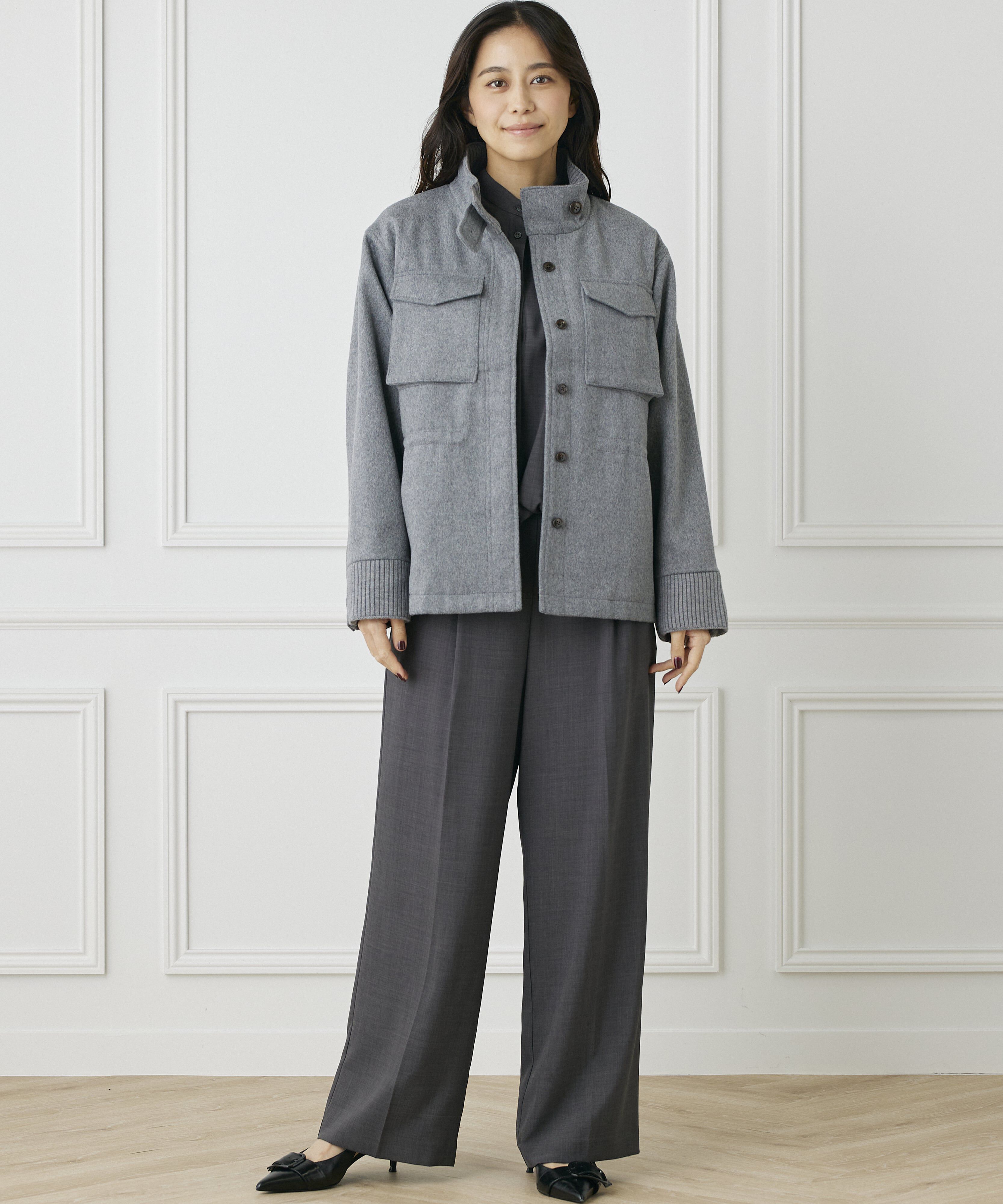 INED「《INED CLARO》ウールブレンドミリタリーブルゾン」|その他|