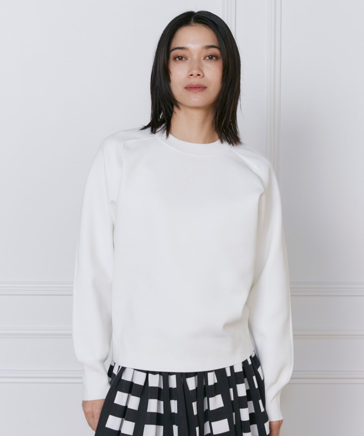 INED「スムースプルオーバーニット　」|ニット・セーター|オフホワイト1