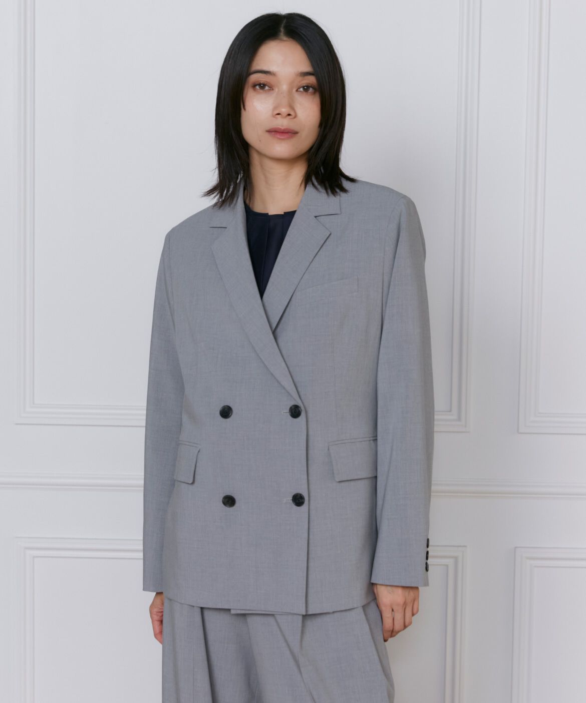 INED「TRストレッチダブルブレストジャケット」|テーラードジャケット|