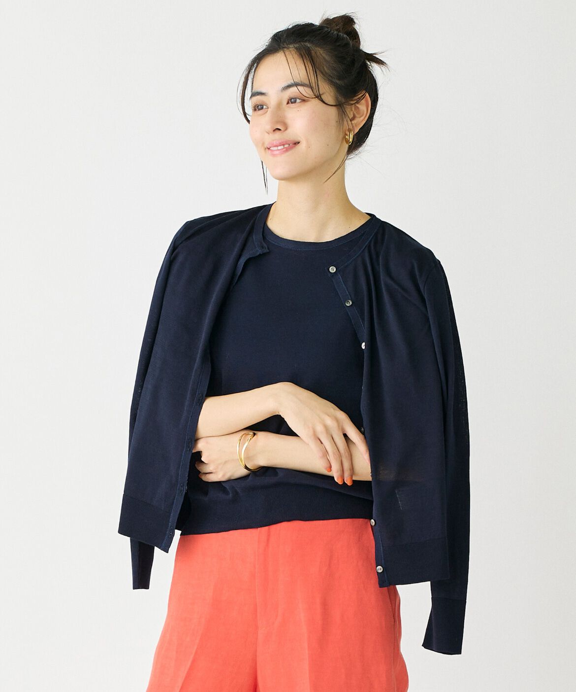 DAY by DAY it&rsquo;s international「クルーネックカーディガン《ガスコットン》」|カーディガン|ネイビー