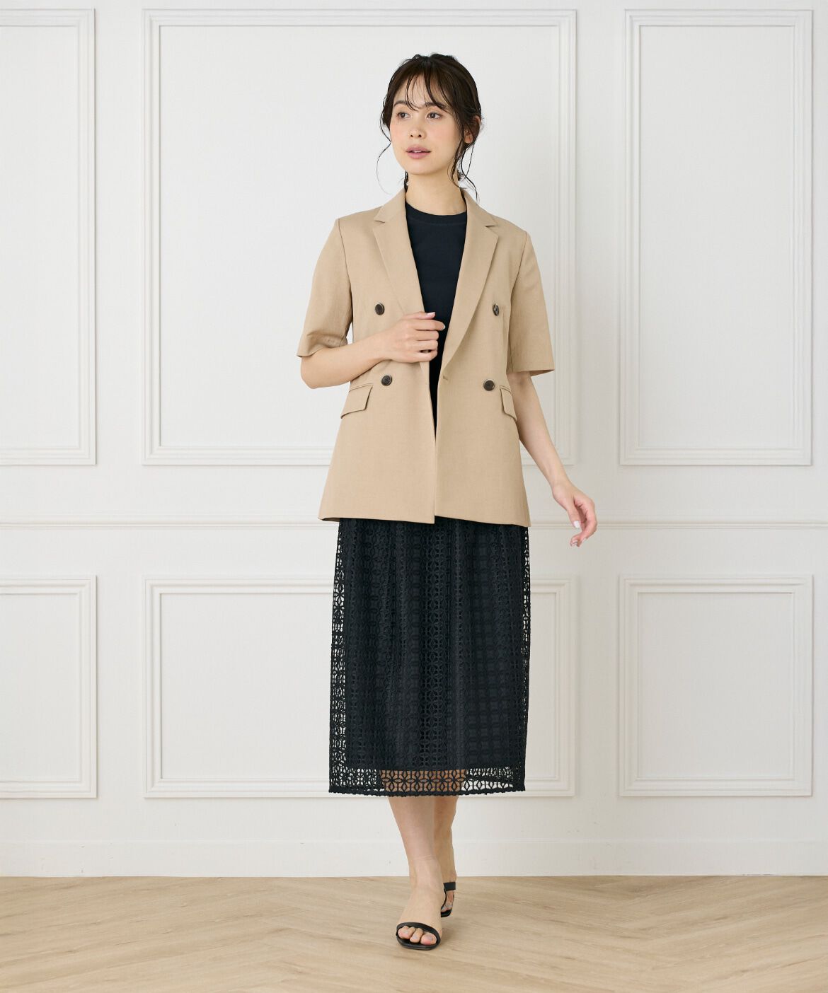 INED「タックレーススカート」|タイト|