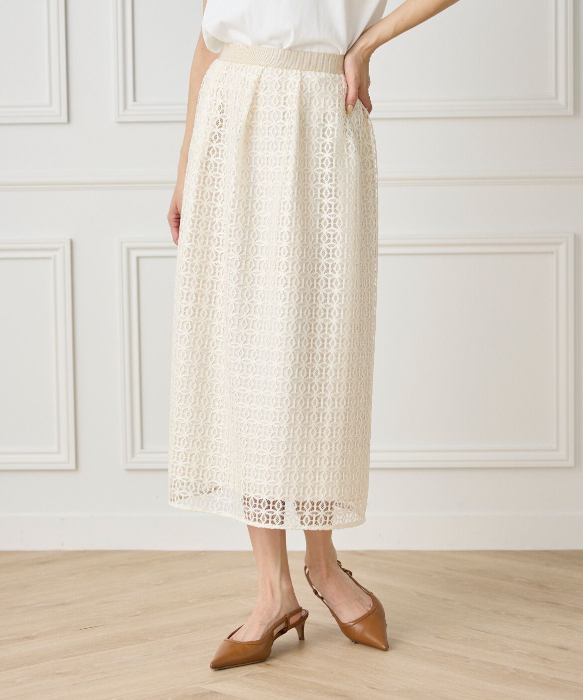 INED「タックレーススカート」|タイト|