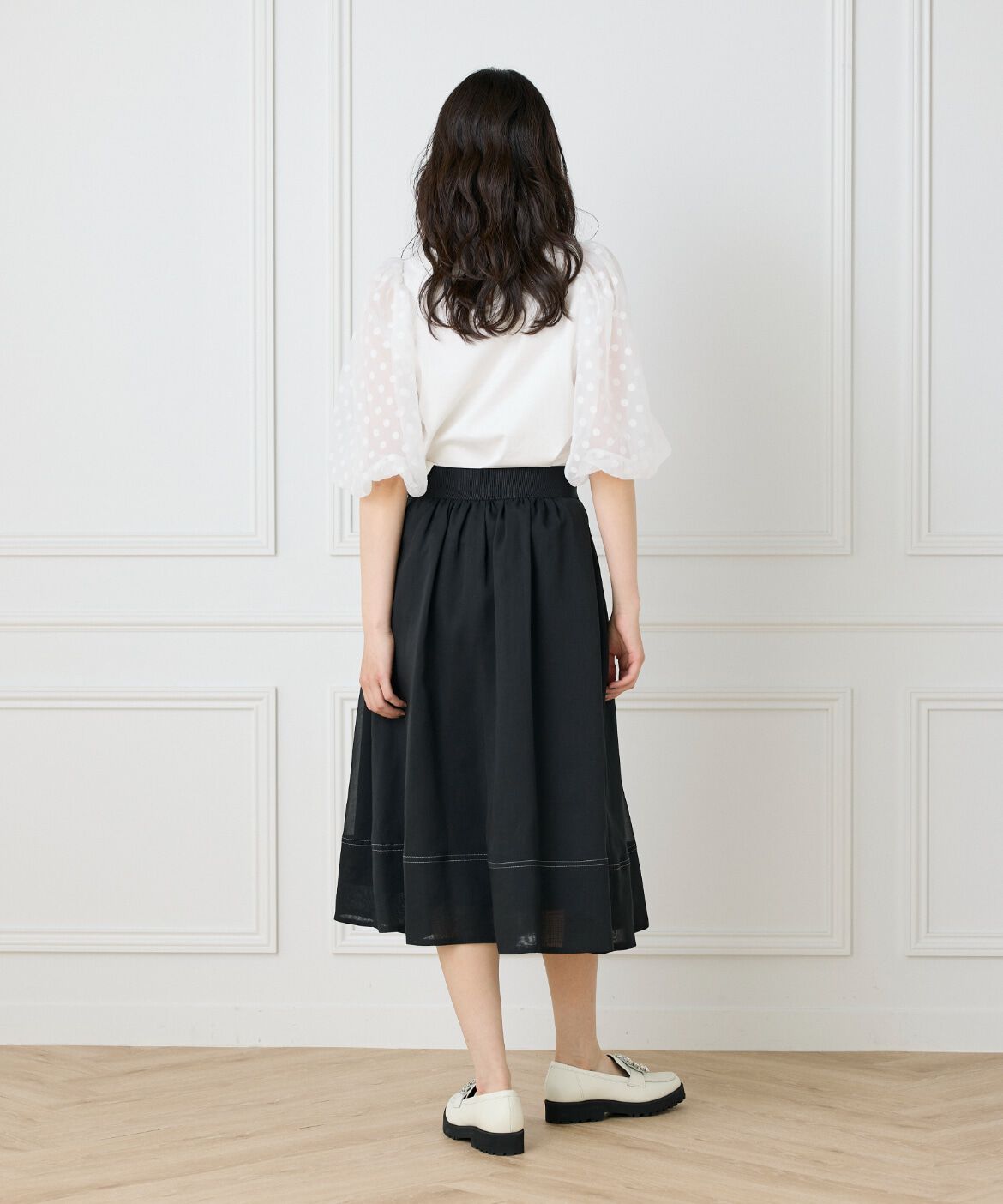 Maglie le cassetto「シアータックスカート」|フレア|