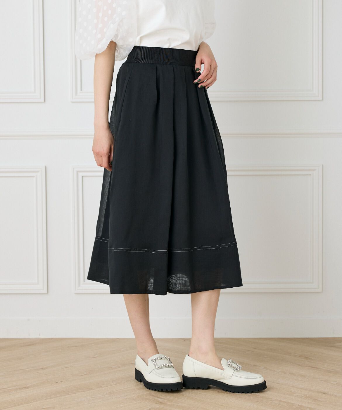 Maglie le cassetto「シアータックスカート」|フレア|