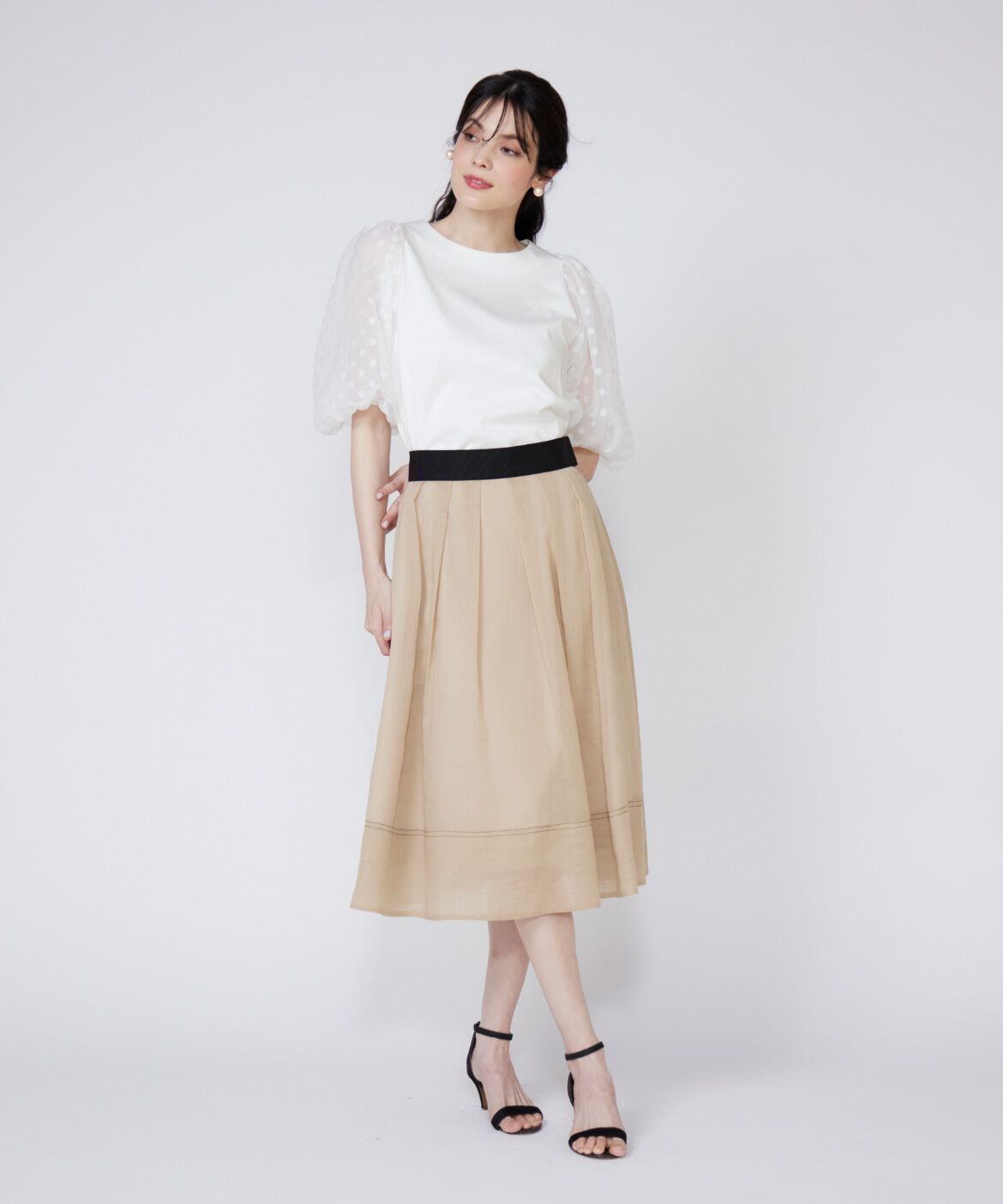 Maglie le cassetto「シアータックスカート」|フレア|