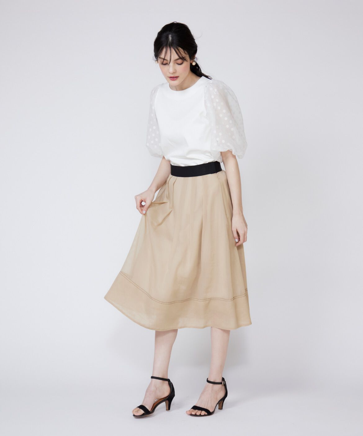 Maglie le cassetto「シアータックスカート」|フレア|