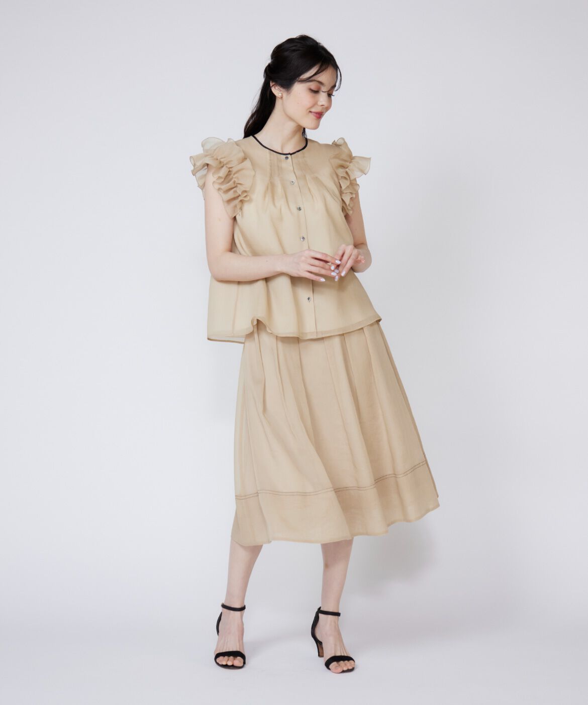 Maglie le cassetto「シアータックスカート」|フレア|