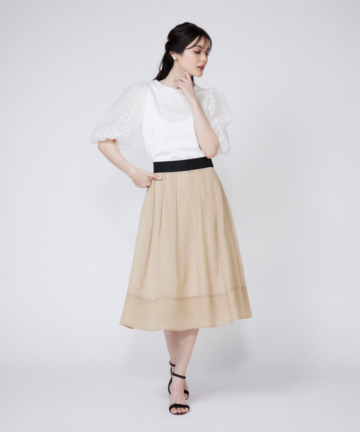 Maglie le cassetto「シアータックスカート」|フレア|