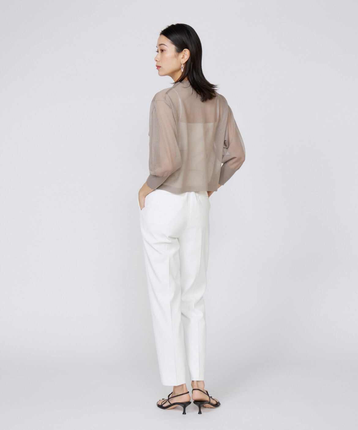 INED「シアーニットカーディガン」|カーディガン|