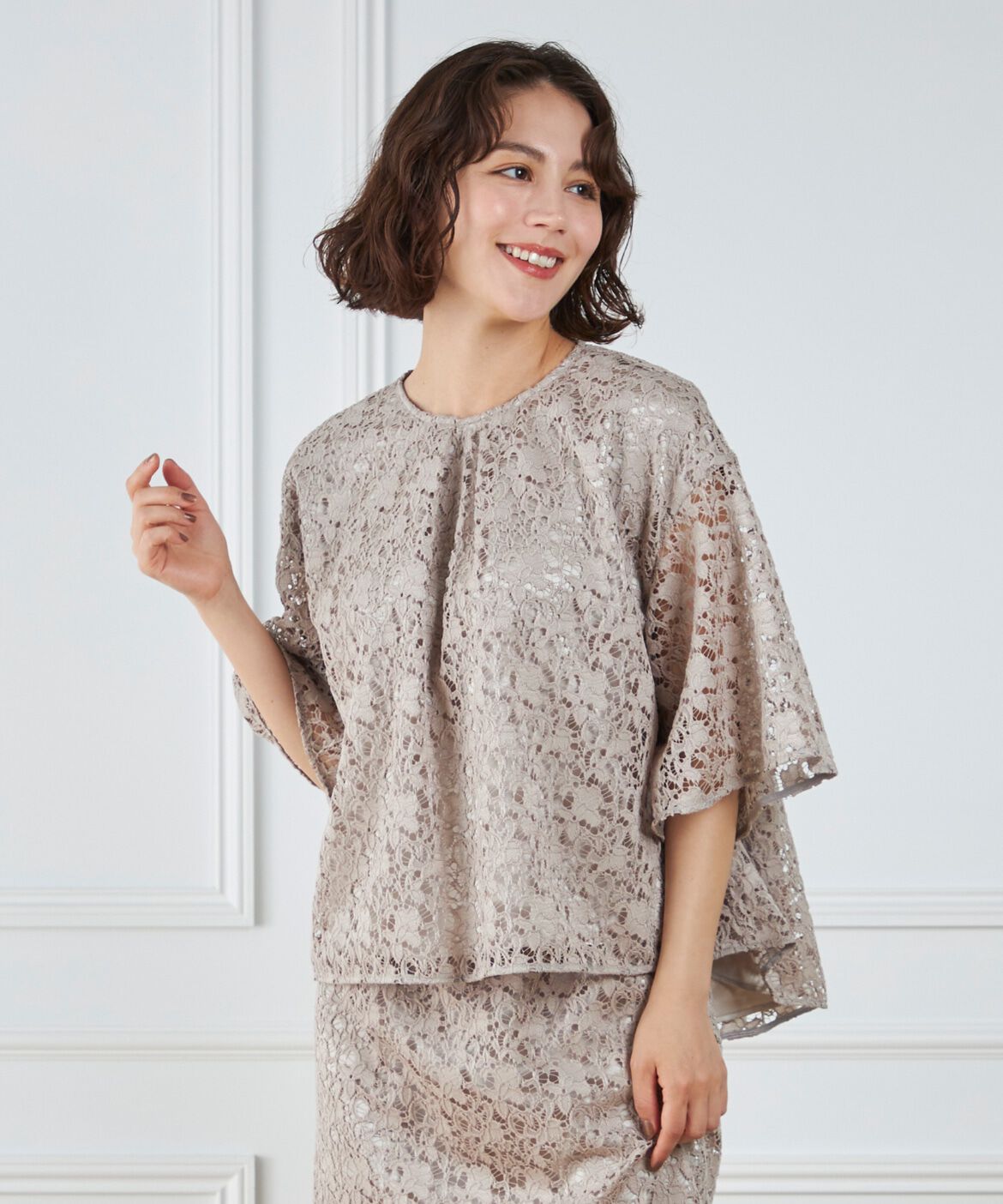 7-IDconcept.「レースブラウス」|シャツ・ブラウス|ベージュ2