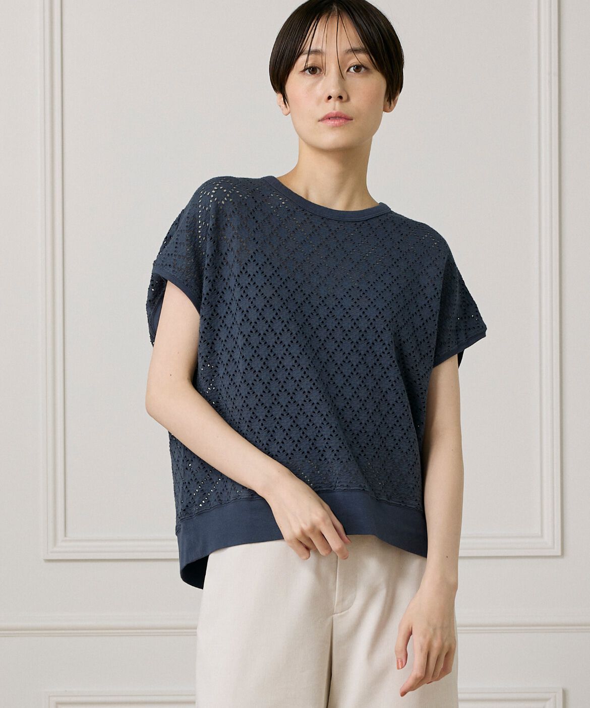 7-IDconcept.「《大きいサイズ》アイレット天竺カットプルオーバー」|Tシャツ・カットソー|スミクロ5