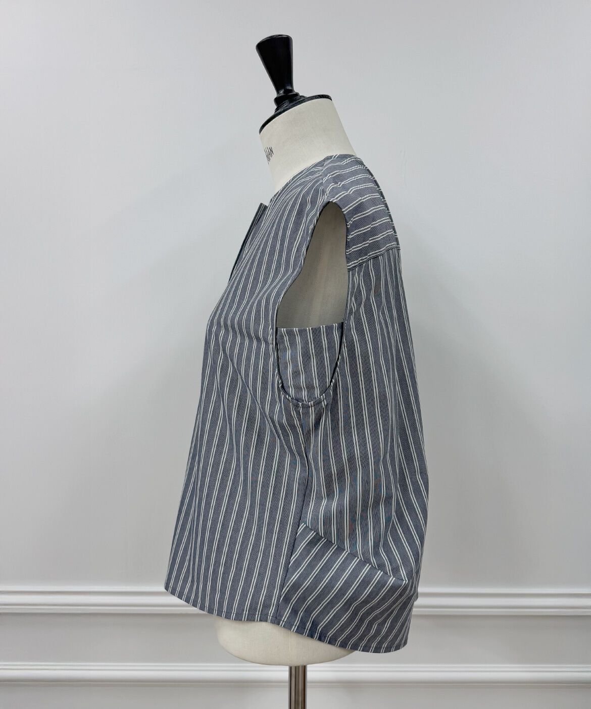 INED「《大きいサイズ》ストライプスキッパーデザイントップス」|Tシャツ・カットソー|